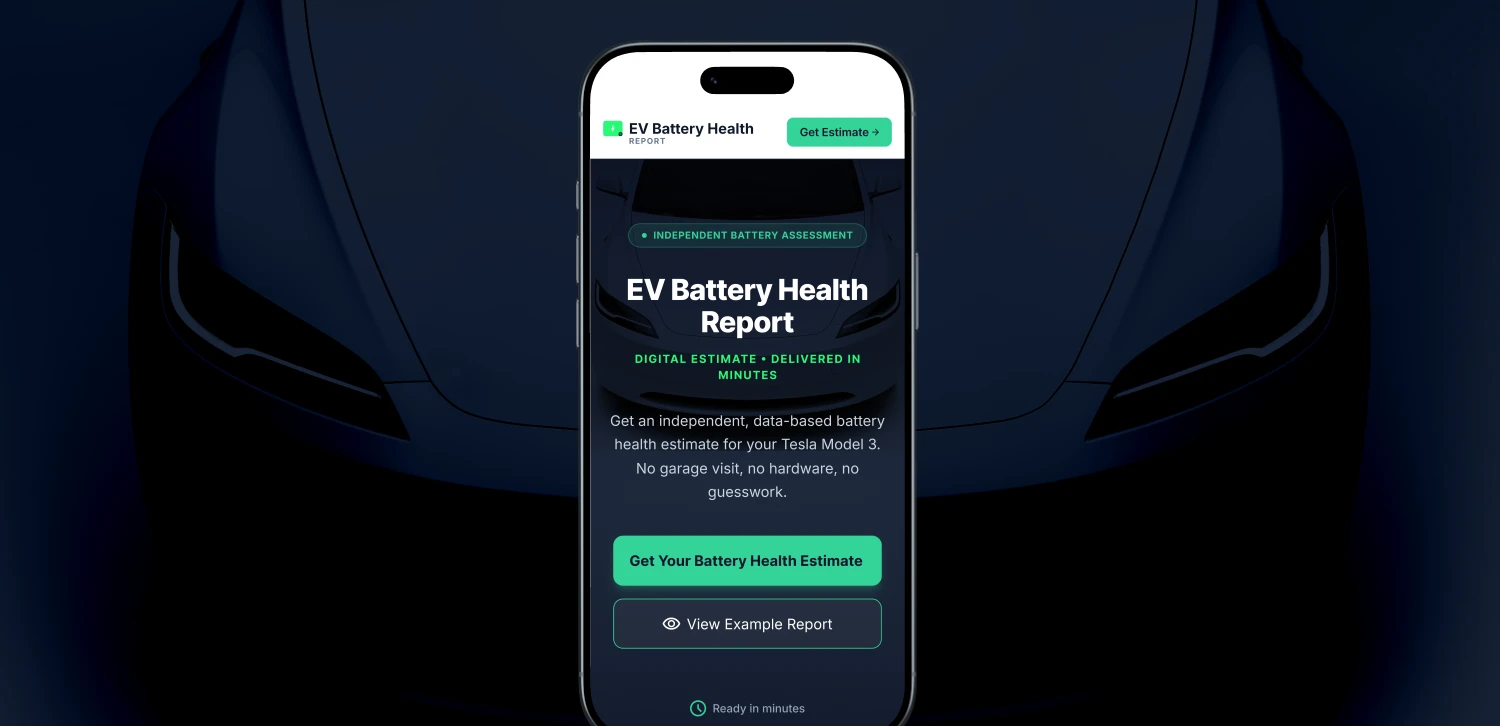 EV Battery Health Report
landing page