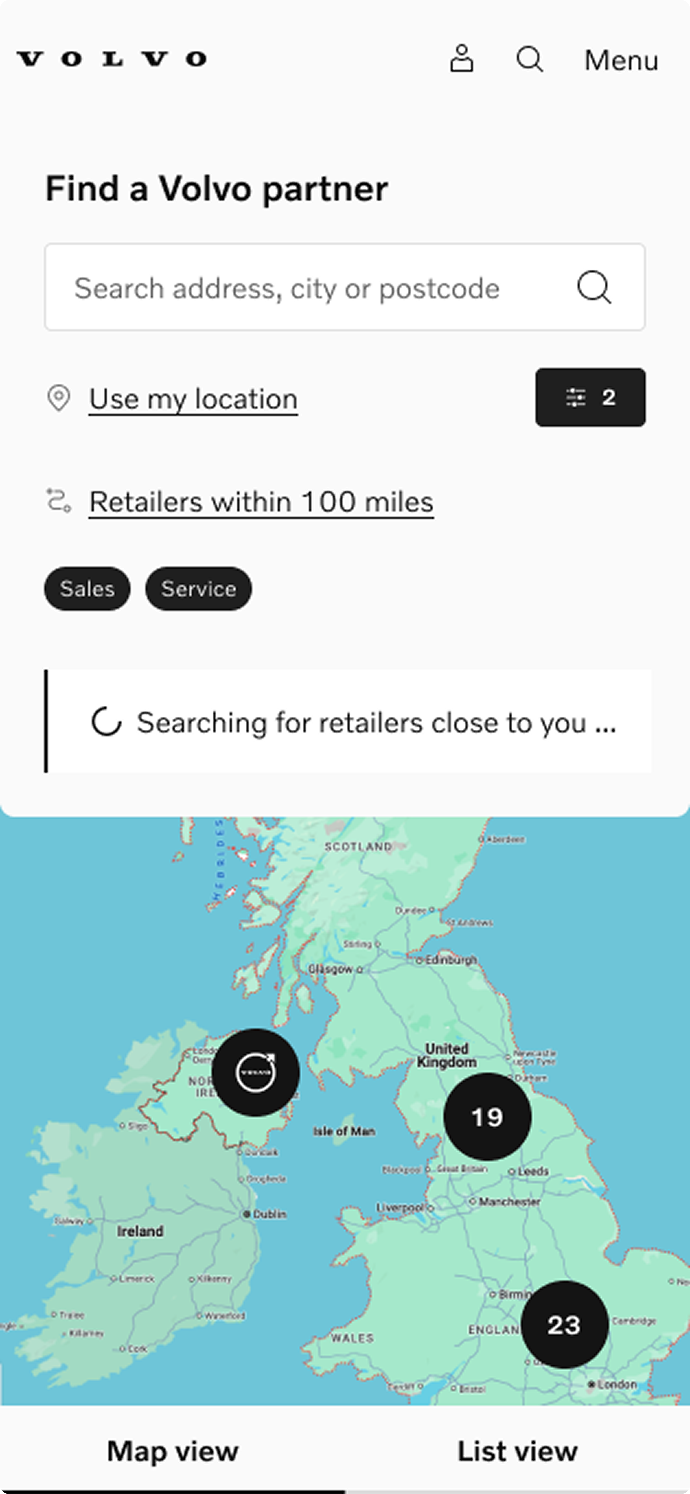Mobile Retail locator landing_Use my location